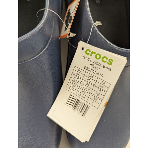 CROCS MEN'S ON THE CLOCK CLOGS SLIP RESISTANT WORK SHOES SZ 12 BLUE NWT - Picture 3 of 8